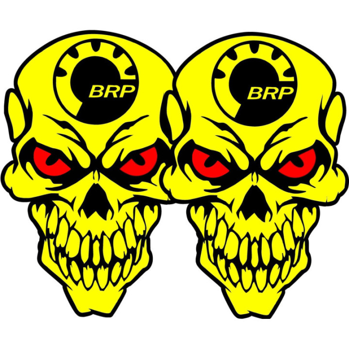 Can Am Logo Brp Skull Yellow Stickers Decals 2x - DecalsHouse