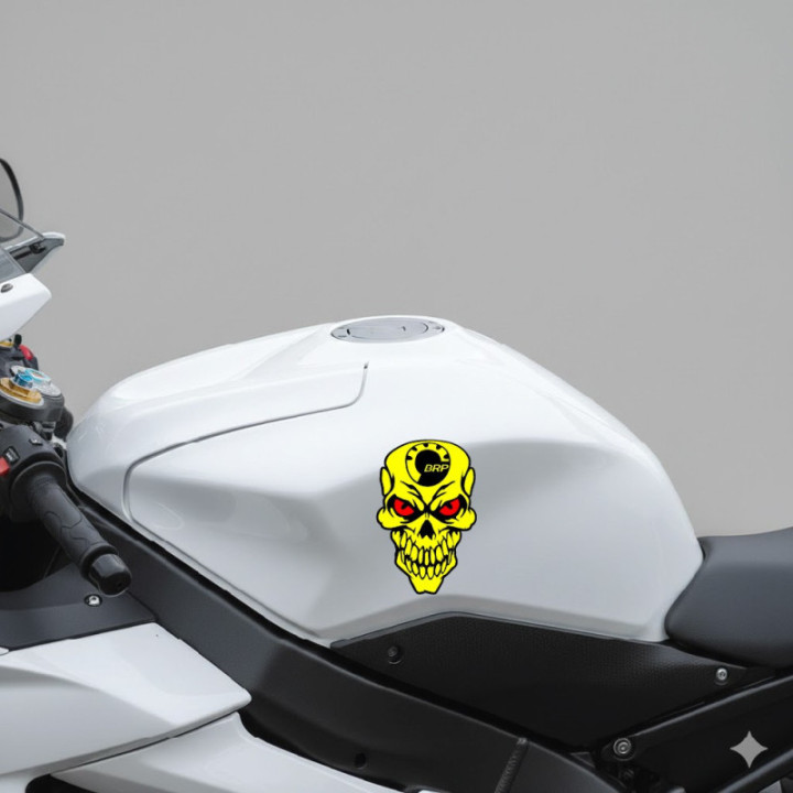 Can Am Logo Brp Skull Yellow Stickers Decals 2x - DecalsHouse