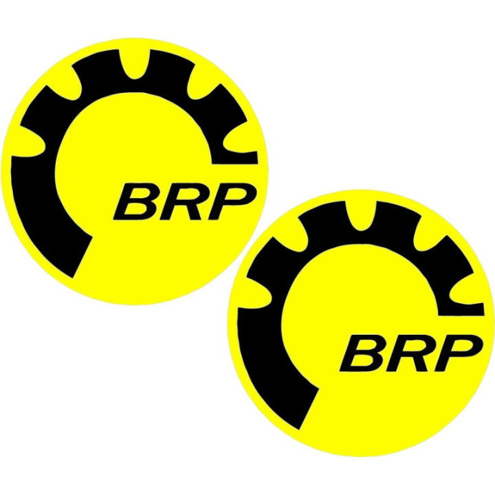 Can Am Logo Round Yellow Stickers Decals 2x - DecalsHouse