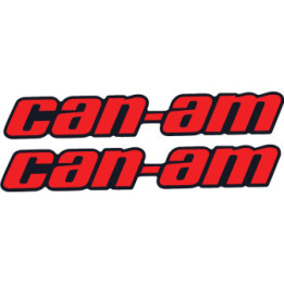Can Am Outlander Black And Red Lettering Stickers Decals 2x - DecalsHouse