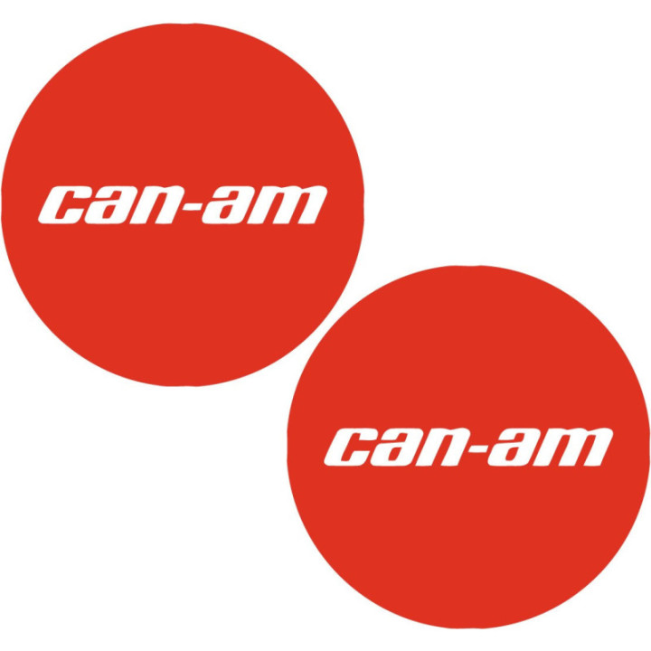 Can Am Round Logo Red Stickers Decals 2x - DecalsHouse