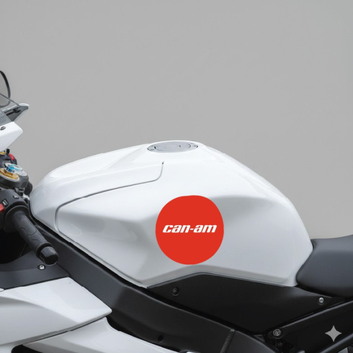 Can Am Round Logo Red Stickers Decals 2x - DecalsHouse