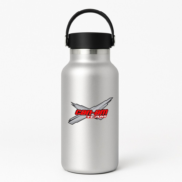 Can Am Team Logo Red And Grey Stickers Decals 2x - DecalsHouse