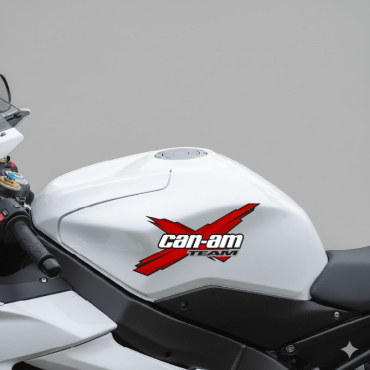 Can Am Team Logo Red Stickers Decals 2x - DecalsHouse