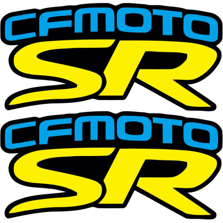 Cf Moto Sr Blue And Yellow Stickers Decals 2x - DecalsHouse