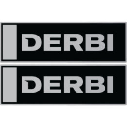 Derbi Logo Grey Stickers Decals 2x - DecalsHouse