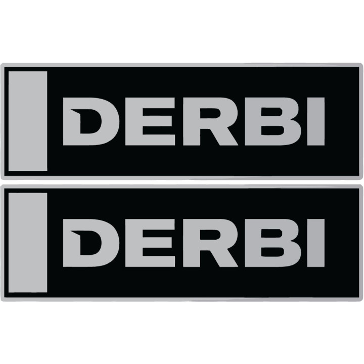 Derbi Logo Grey Stickers Decals 2x - DecalsHouse