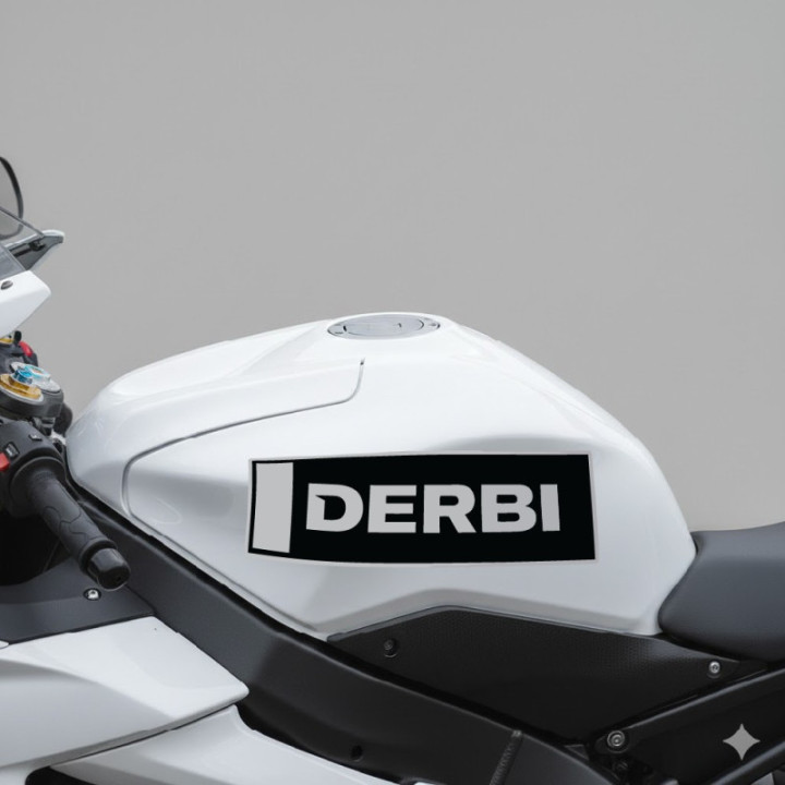 Derbi Logo Grey Stickers Decals 2x - DecalsHouse