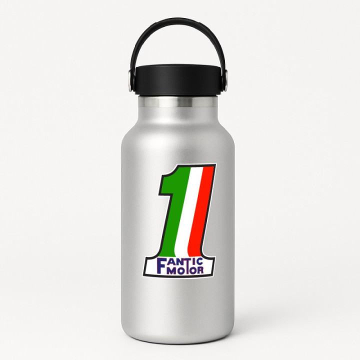 Fantic Logo Italia Number 1 Stickers Decals 2x - DecalsHouse