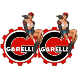 Garelli Logo Pin Up Girl Stickers Decals 2x - DecalsHouse