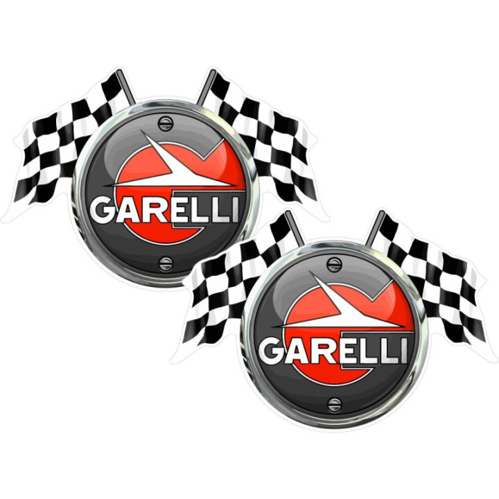 Garelli Logo With Flags Stickers Decals 2x - DecalsHouse
