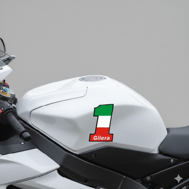 Gilera Number One Style 2 Stickers Decals 2x - DecalsHouse