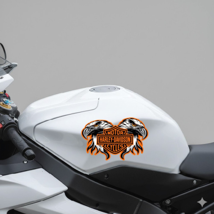Harley Davidson Eagle Head Stickers Decals 2x - DecalsHouse