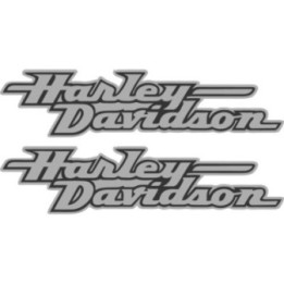 Harley Davidson Lettering Grey Stickers Decals 2x - DecalsHouse