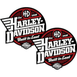 Harley Davidson Logo Built To Last Style 2 Stickers Decals 2x - DecalsHouse