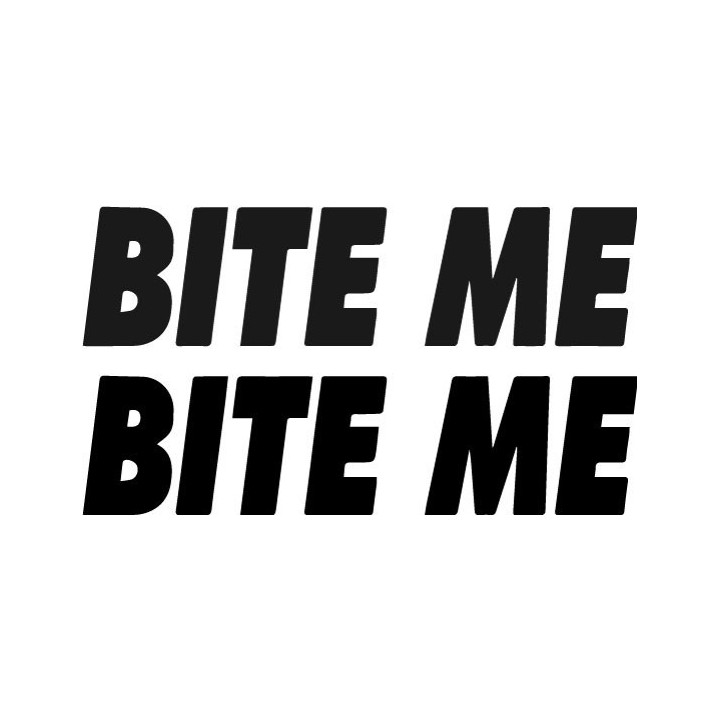 Bite Me Stickers – Funny Slogan Car Laptop Decals (2-Pack)