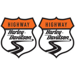 Harley Davidson Logo Highway Stickers Decals 2x - DecalsHouse