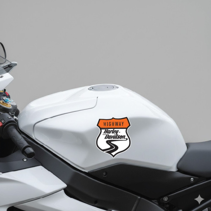 Harley Davidson Logo Highway Stickers Decals 2x - DecalsHouse