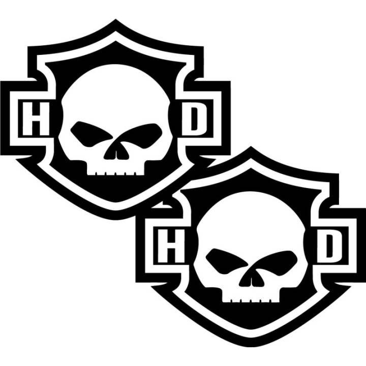 Harley-Davidson Skull Stickers – Custom Cruiser Decals (2-Pack)