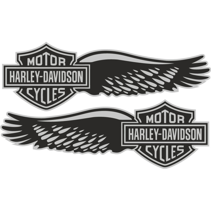 Harley Davidson Logo Wings Style 2 Stickers Decals 2x - DecalsHouse
