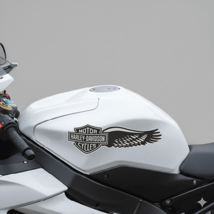 Harley Davidson Logo Wings Style 2 Stickers Decals 2x - DecalsHouse