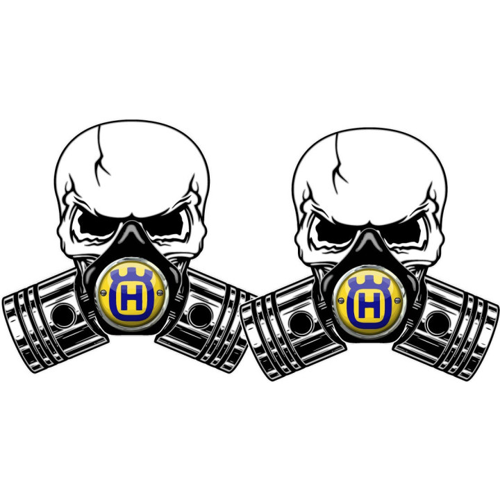 Husqvarna Skull Stickers – Motocross FC TC TE FE Off-Road Decals (2-Pack)