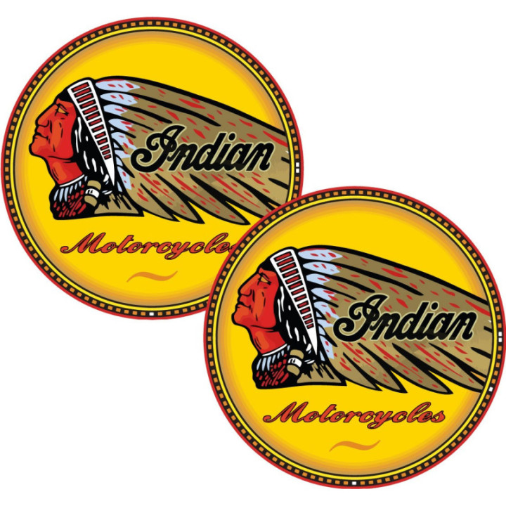 Indian Motorcycles Logo Round Stickers Decals 2x - DecalsHouse