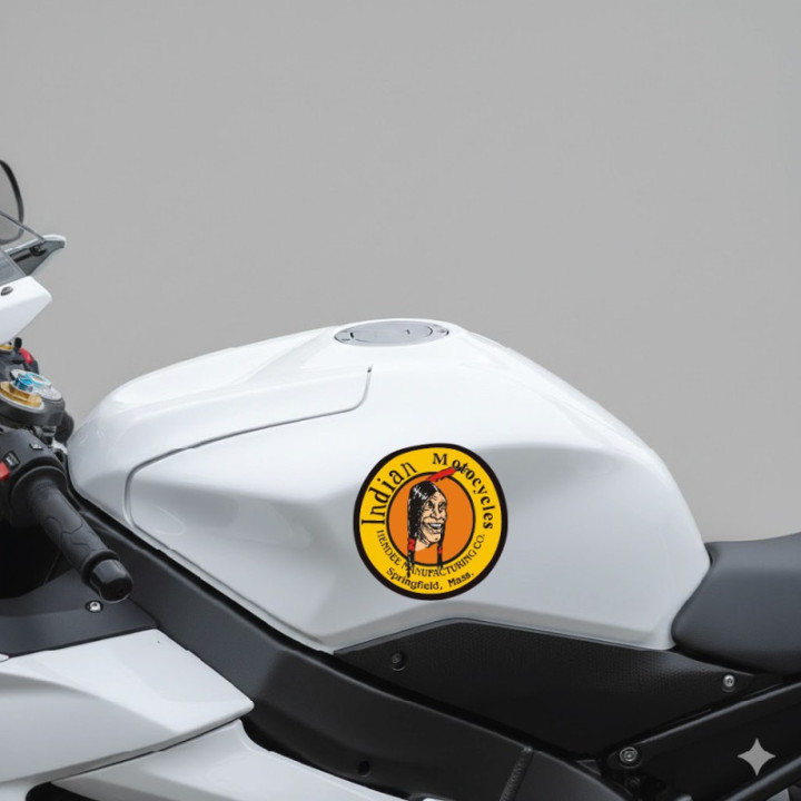 Indian Motorcycles Logo Round Style 2 Stickers Decals 2x - DecalsHouse
