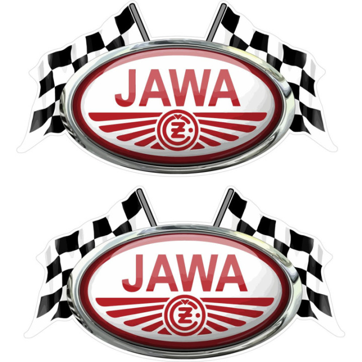 Jawa Motorcycle Logo Flags Stickers Decals 2x - DecalsHouse