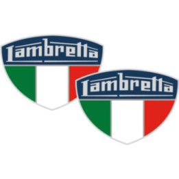 Lambretta Logo With Italy Flag Stickers Decals 2x - DecalsHouse