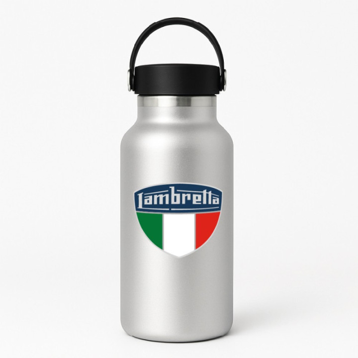 Lambretta Logo With Italy Flag Stickers Decals 2x - DecalsHouse
