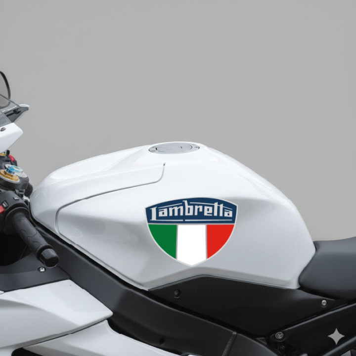 Lambretta Logo With Italy Flag Stickers Decals 2x - DecalsHouse