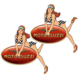 Moto Guzzi Logo Pin Up Stickers Decals 2x - DecalsHouse