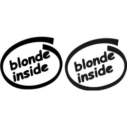 Blonde Inside Stickers – Funny Car Laptop Decals (2-Pack)