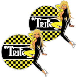 Moto Morin Logo Pin Up Stickers Decals 2x - DecalsHouse