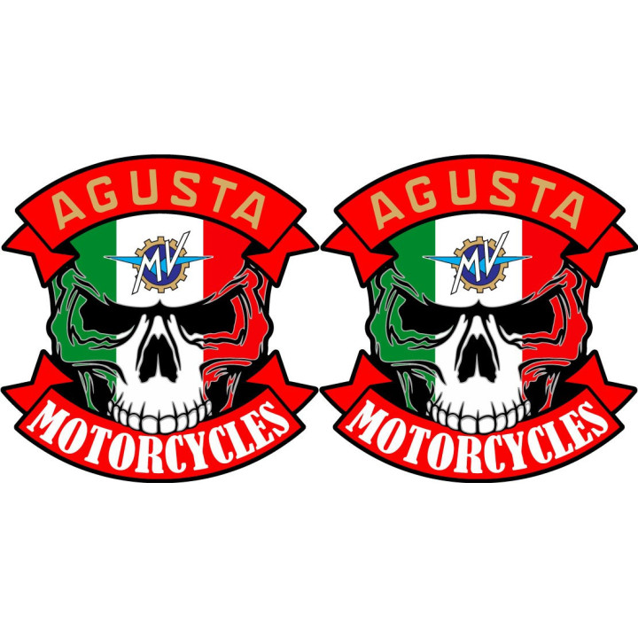 Mv Agusta Skull Stickers Decals 2x - DecalsHouse