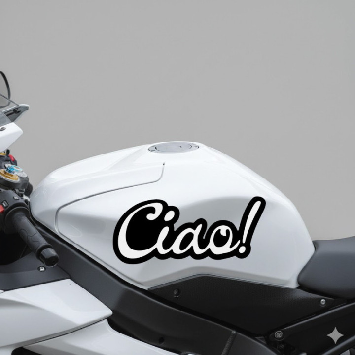 Piaggio Ciao Black And White Stickers Decals 2x - DecalsHouse