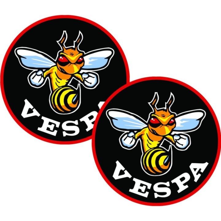 Piaggio Vespa Italia Logo Style 11 Stickers Decals 2x - DecalsHouse