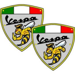Piaggio Vespa Italia Logo Style 12 Stickers Decals 2x - DecalsHouse