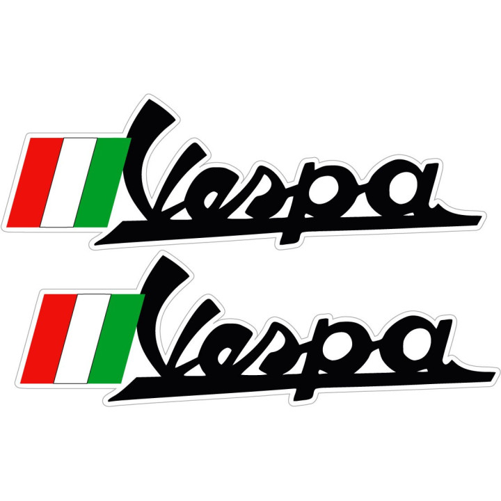 Piaggio Vespa Italia Logo Style 16 Stickers Decals 2x - DecalsHouse