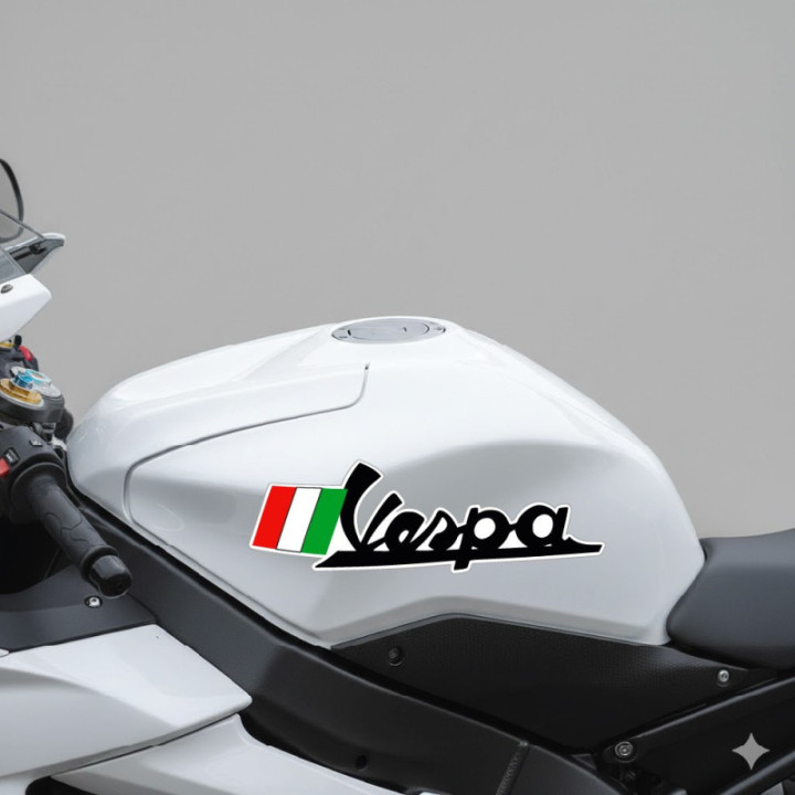 Piaggio Vespa Italia Logo Style 16 Stickers Decals 2x - DecalsHouse