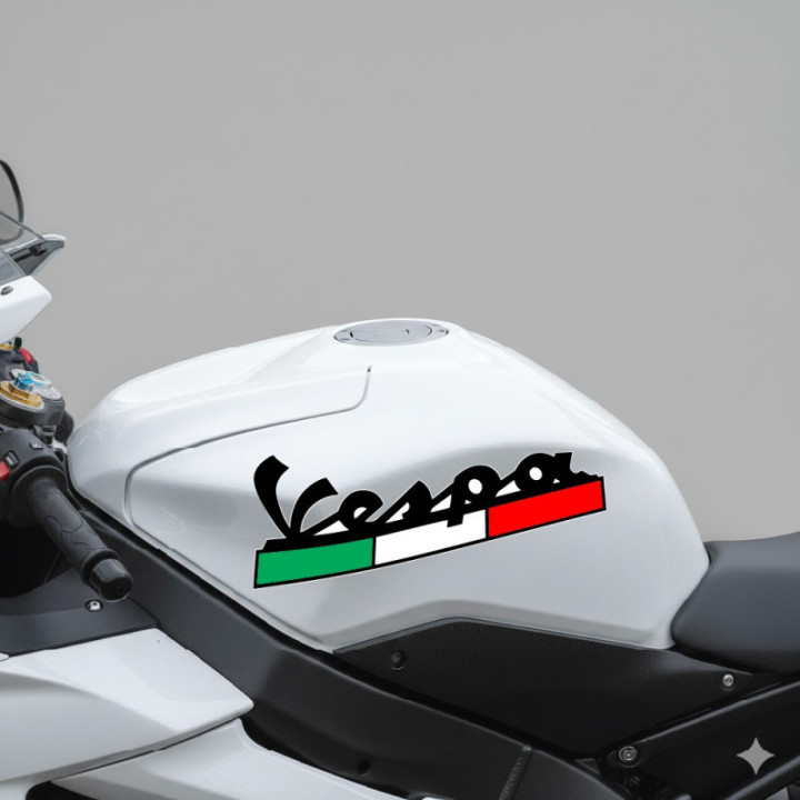 Piaggio Vespa Italia Logo Style 17 Stickers Decals 2x - DecalsHouse