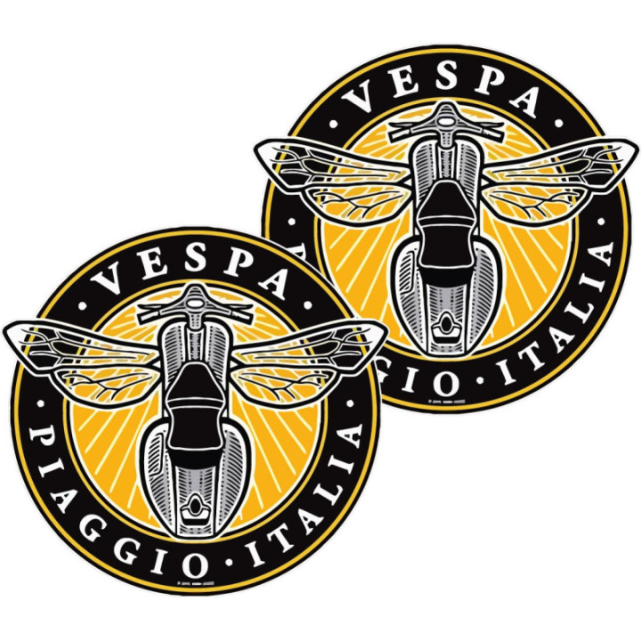 Vespa Italia Stickers – Piaggio Scooter Italian Decals (2-Pack)