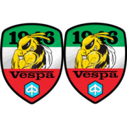 Piaggio Vespa Italia Logo Style 19 Stickers Decals 2x - DecalsHouse