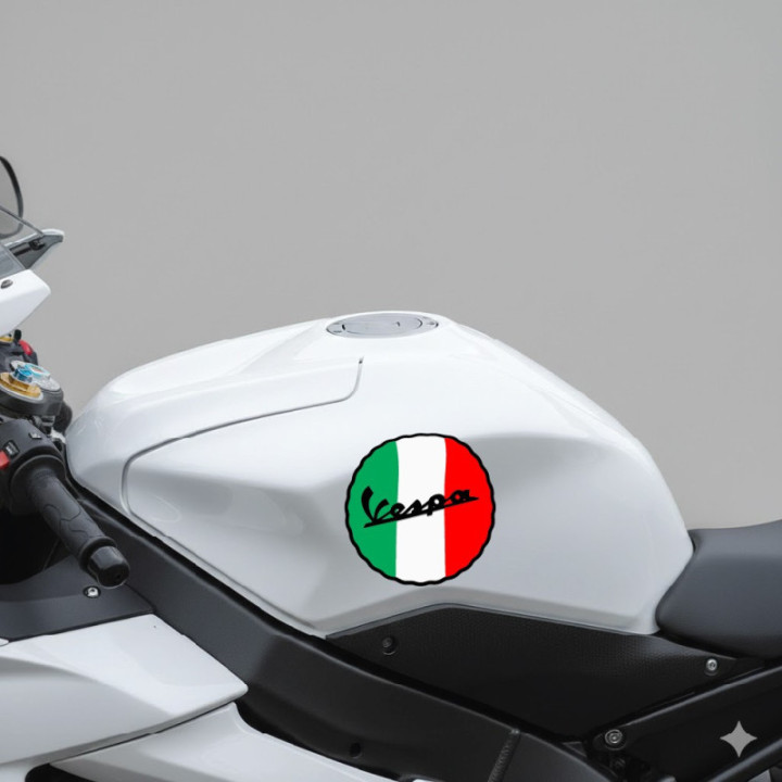 Piaggio Vespa Italia Logo Style 2 Stickers Decals 2x - DecalsHouse