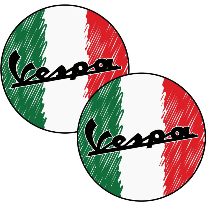 Piaggio Vespa Italia Logo Style 3 Stickers Decals 2x - DecalsHouse