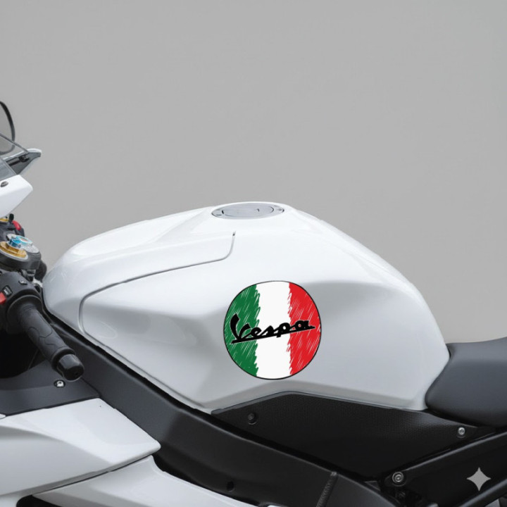 Piaggio Vespa Italia Logo Style 3 Stickers Decals 2x - DecalsHouse