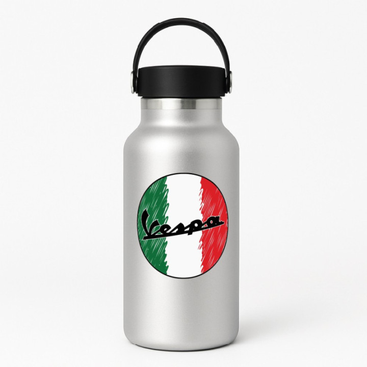 Piaggio Vespa Italia Logo Style 3 Stickers Decals 2x - DecalsHouse