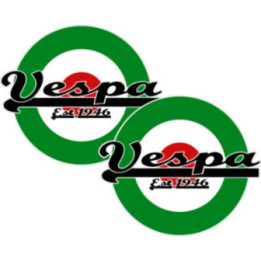 Piaggio Vespa Italia Logo Style 4 Stickers Decals 2x - DecalsHouse