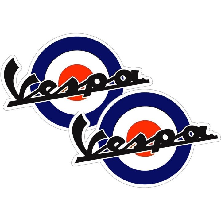 Piaggio Vespa Italia Logo Style 5 Stickers Decals 2x - DecalsHouse